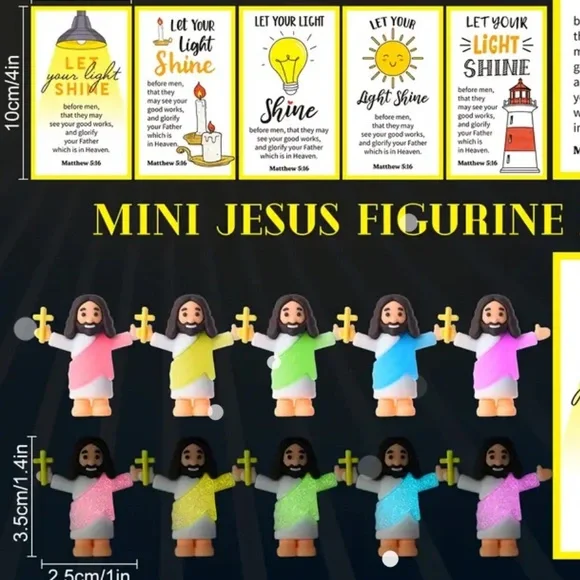 10ct Glow in the Dark pocket Jesus - Picture 2 of 3